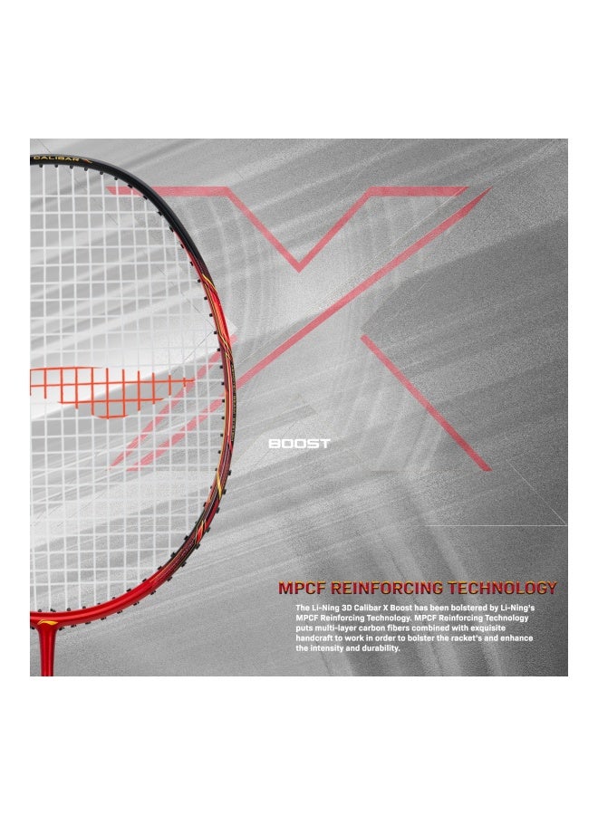 Li-Ning 3D Calibar X Boost Carbon Graphite Unstrung Badminton Racquet, 85 Grams, 30 Lbs String Tension And Free Full Cover(Dark Grey/Red) - Image 4