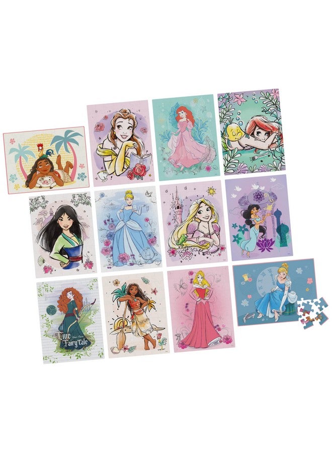 Spin Master Games, Disney Princess 12-Puzzle Bundle - Moana, Ariel, Mulan, Cinderella & More, with 48-Piece, 63-Piece, & 100-Piece Disney Puzzles for Kids, for Ages 4 & Up - Image 3