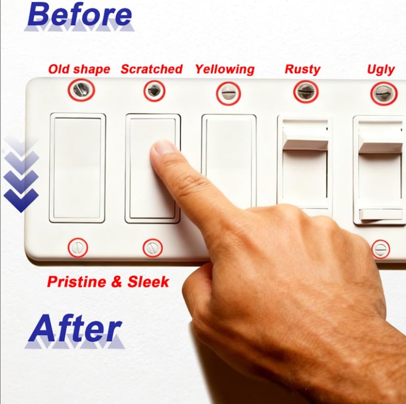 Asxtexz 120PCS Wall Plate Screws White, Outlet Cover Screws for Switch Plate, 6/32 Electrical Outlet Screws for Light Switch Plates,Electrical Panel, 4 Sizes (3/8",1/2",3/4",1") Screws Kit w/Free Screwdriver - Image 2