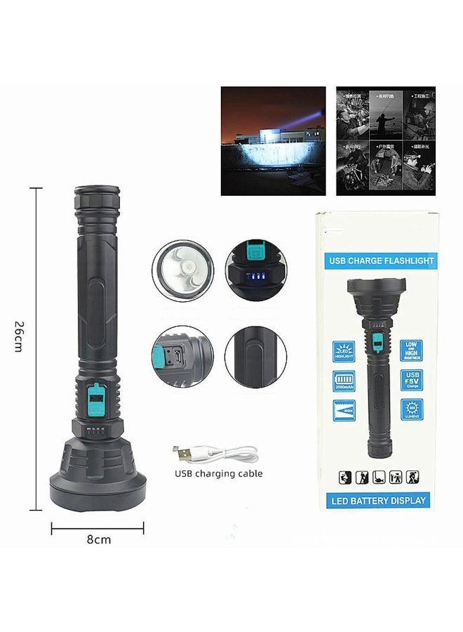 Bright New Wick Strong Light Led Flashlight USB Rechargeable Flashlight Built-in Battery Light with Charging Cable - Image 5