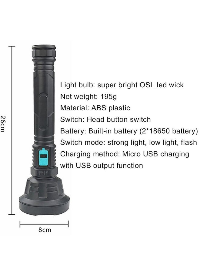 Bright New Wick Strong Light Led Flashlight USB Rechargeable Flashlight Built-in Battery Light with Charging Cable - Image 4