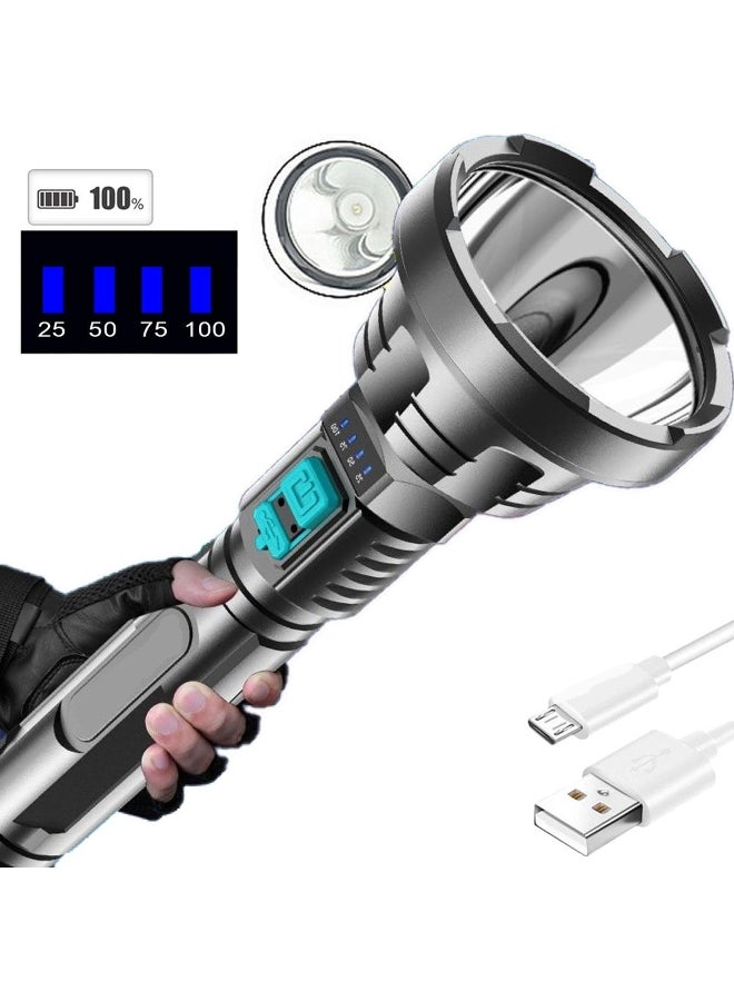 Bright New Wick Strong Light Led Flashlight USB Rechargeable Flashlight Built-in Battery Light with Charging Cable - Image 1