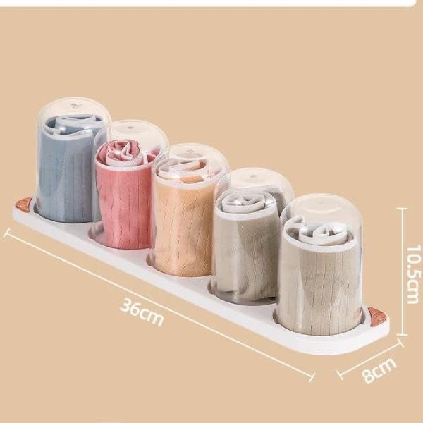 Klever Kitchen kleverkitchen Wall Mounted Undergarment Storage Box 5 Slots Glass - Image 2