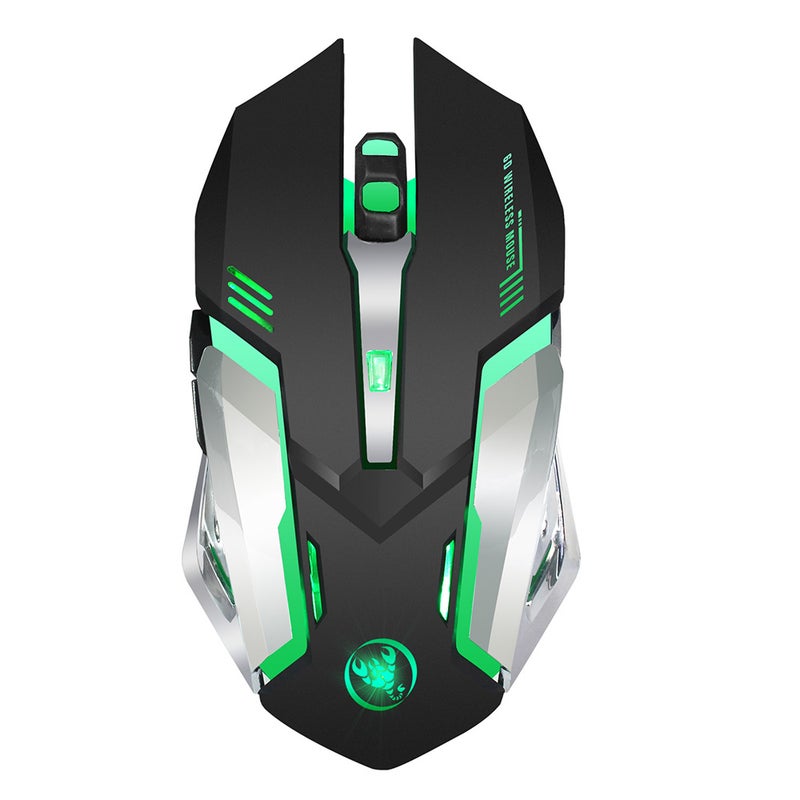 M10 Gaming Wireless 2400 DPI Rechargeable 7 color 6 Backlight Breathing Ergonomic for Computer Desktop Laptop - Image 1