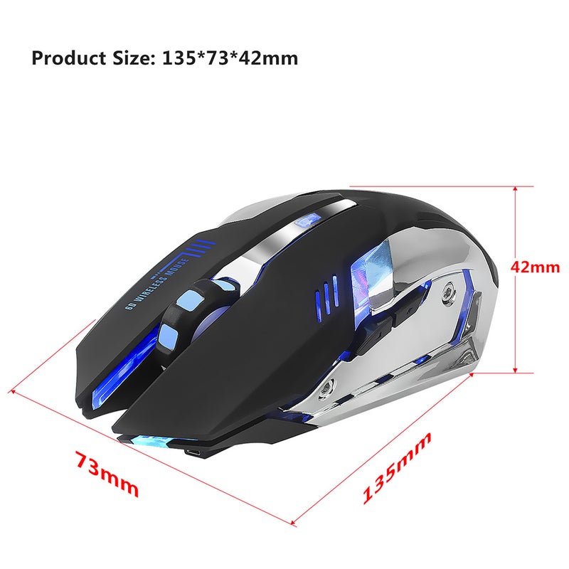 M10 Gaming Wireless 2400 DPI Rechargeable 7 color 6 Backlight Breathing Ergonomic for Computer Desktop Laptop - Image 5