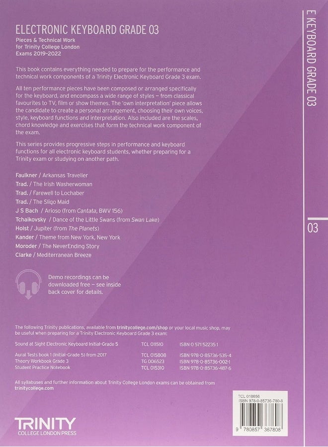 Trinity College London Electronic Keyboard Exam Pieces & Technical Work 2019-2022: Grade 3 - Image 2