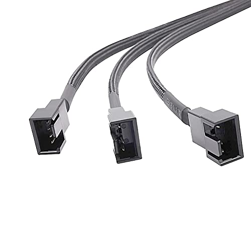 ThreeBulls 2 Pack 3 Way 4 Pin PWM Fan Splitter Cable, PC Extension Cable Converter for Computer ATX Case 4-Pin/3-Pin Cooling, 10.6" 1 to 3 - Image 4