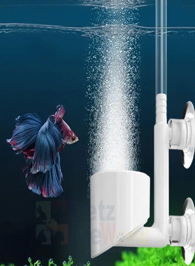VAYINATO® Aquarium Mini Air Generator for Aquarium Fish Tank, Nano Bubble Diffuser with Suction Cup (Motor Not Included) Creating Serenes Atmospheres for Fish | Air Refiner | Silent (White) - Image 1