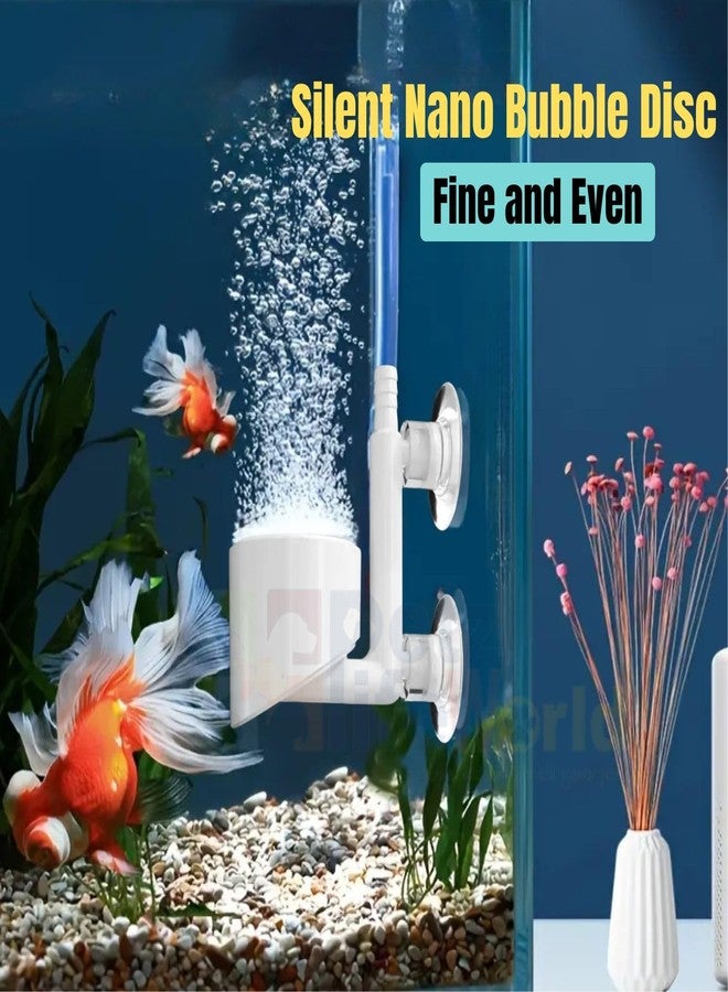 VAYINATO® Aquarium Mini Air Generator for Aquarium Fish Tank, Nano Bubble Diffuser with Suction Cup (Motor Not Included) Creating Serenes Atmospheres for Fish | Air Refiner | Silent (White) - Image 2