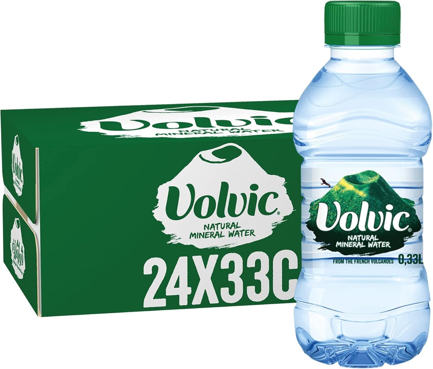 Volvic Natural Mineral Water - Case of 24 x 330ml Bottles