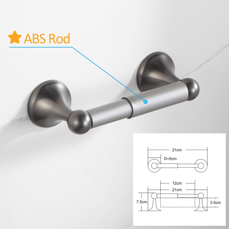 BGL Bathroom Hardware Set Grey Electroplating 4-Piece Bathroom Accessories Set Wall Mounted Adjustable Towel Bar Robe Hook Toilet Paper Holder Towel Ring Glossy Grey - Image 2