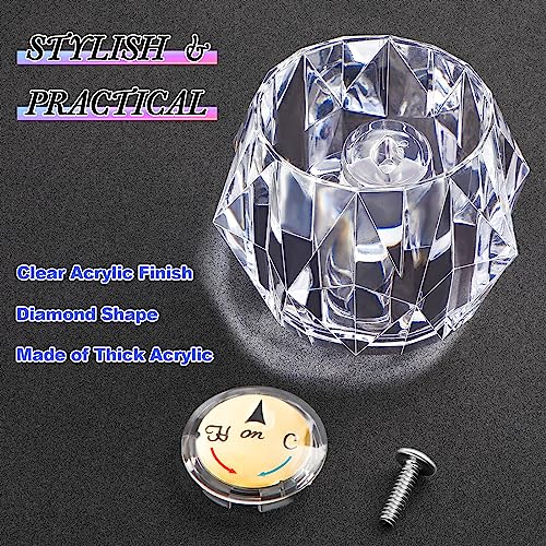 Dreyoo Faucet Handle Compatible with Delta Faucet RP2391, Single Clear Knob Handle Kit with Offset Hole for Shower/Tub, 2-1/2" x 2-1/8" Faucet Knob Replacement, Clear Acrylic Finish (1 Pack) - Image 5