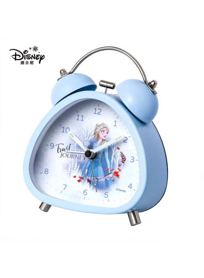 Disney Disney Children's Alarm Clock Student Special Wake-up Artifact Silent Bedside Clock Night Light Double Bell Large Volume Cartoon Boys And Girls Desktop Alarm Clock Elsa Princess - Image 2