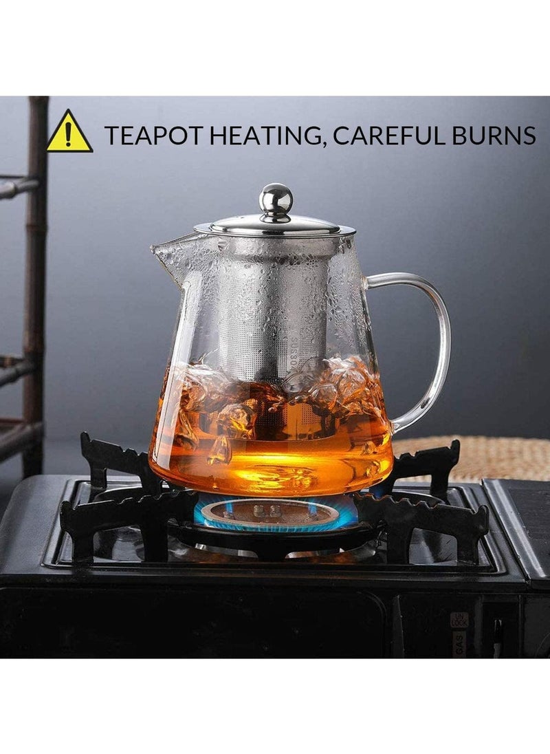 BLACKSTONE - Glass Teapot with Removable Stainless Steel Strainer and Lid TP305 - 1000ml - Image 1