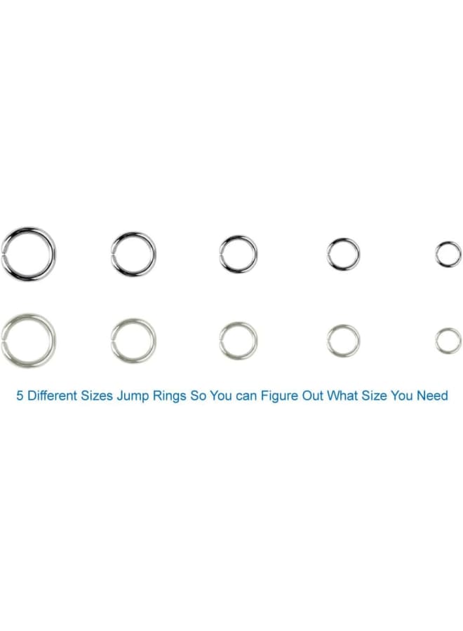 Anezus Jump Rings for Jewelry Making Supplies with Jump Ring Pliers (1200Pcs Dull Silver and Bright Silver) - Image 3