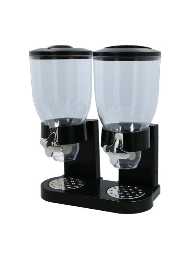 Felli Indispensable Double Food Dispenser Black and Clear 17.5oz PCD2-B - Image 1
