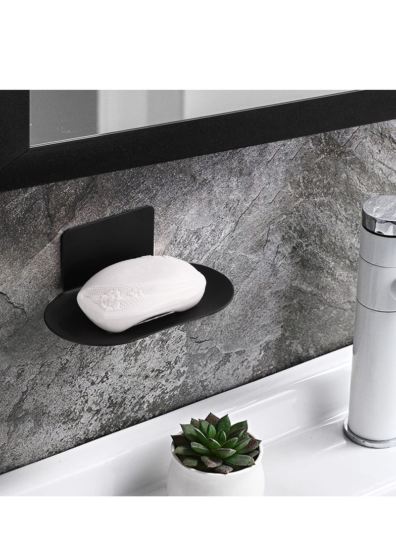 Shower Soap Holder, 2 Pcs Stainless Steel Self Adhesive Bar Holder for Wall, Bathroom, Wall Mounted Dish, No-Drill (Black) - Image 3