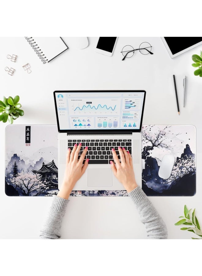 BIGTHREE Large Mouse Pad Mat, 80 x 30cm Extended Gaming Mouse Pad, Non Slip Waterproof Mouse Table Mat, Desk Mat with Stitched Edges, for Gaming Office Laptop Computer and Home (Style 1) - Image 3