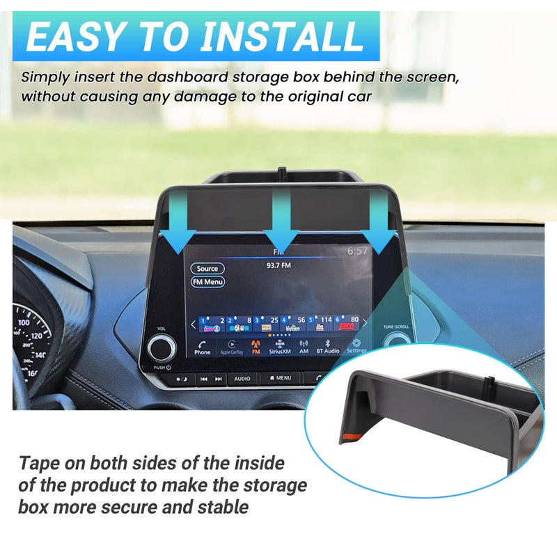 Sinminou Center Console Organizer Dashboard Tray Compatible With 2020-2025 Nissan Sentra SR/SV Interior Accessories, Dashboard Storage Organizer Box, Only Fits 8-inch Screen - Image 4