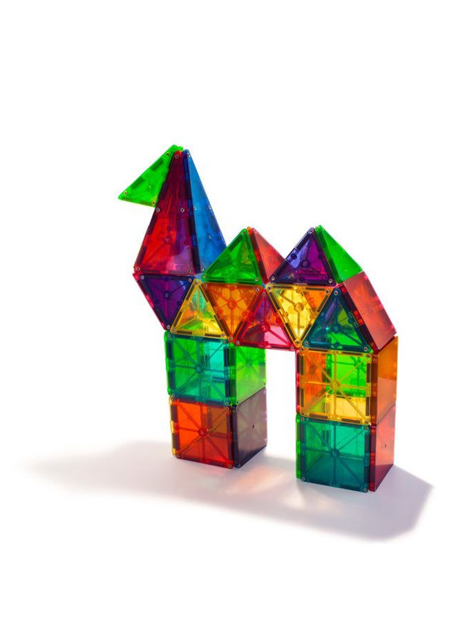 MAGNA-TILES Clear Colors 100 Piece Magnetic Construction Set, Original 3d Magnetic Building Tiles, For Kids Ages 3+  - Image 4