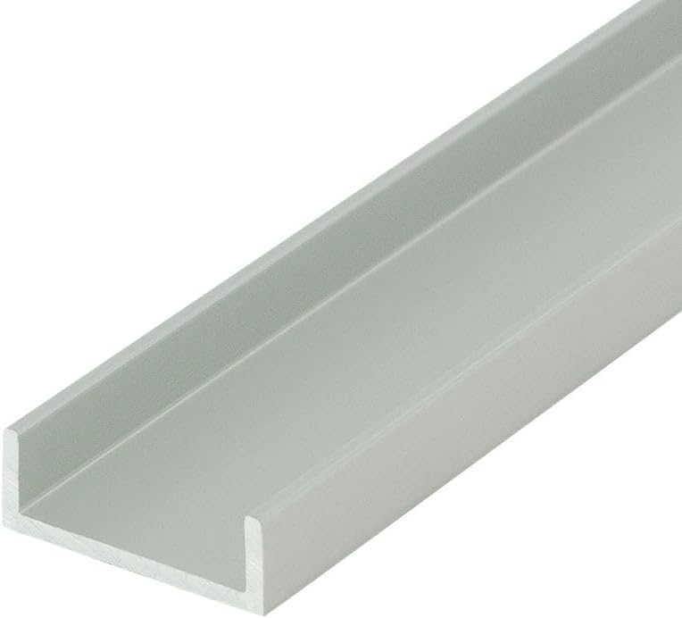 OUTWATER Satin Finish 3/4'' Aluminum U-Channel 46'' Length (Pack of 3) Alu2161-S C-Channel - Image 1