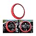 HZEL Bling Elastic Car Steering Wheel Covers Leather Anti Slip Vehicle Steering Wheel Protector with Crystal Rhinestones Diamond Auto Interior Decor Accessories Universal Fit Red - Image 2
