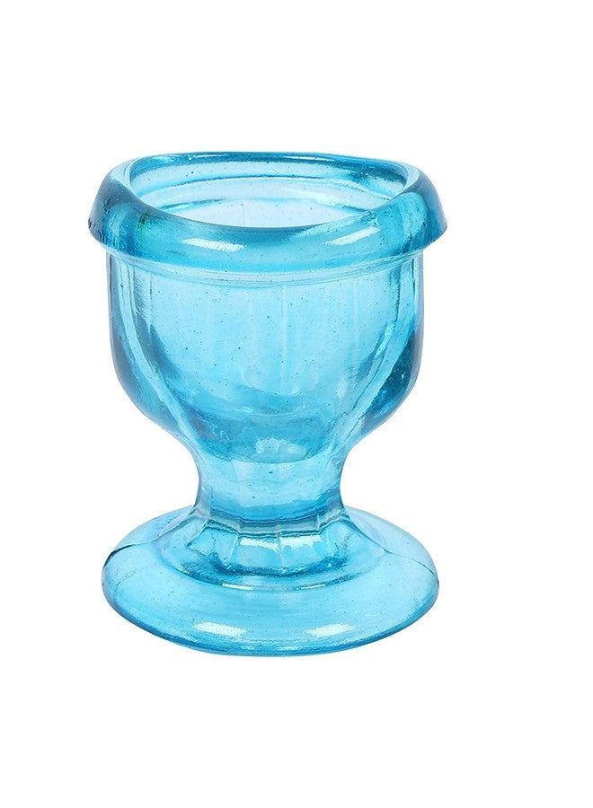 QIMACPLUS Superior, Smooth Edge, Glass Eye Wash Cups with Engineering Design to Fit Eyes for Effective Eye Cleansing, Eye Shaped Rim, Snug Fit- with Storage Container set of 1 pcs (Sky Blue) - Image 1