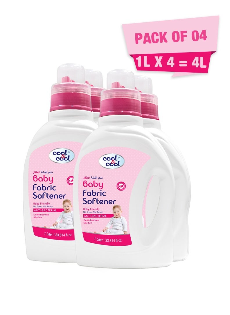 Cool & Cool Gentle Baby Fabric Softener 4 x 1L  - Image 1