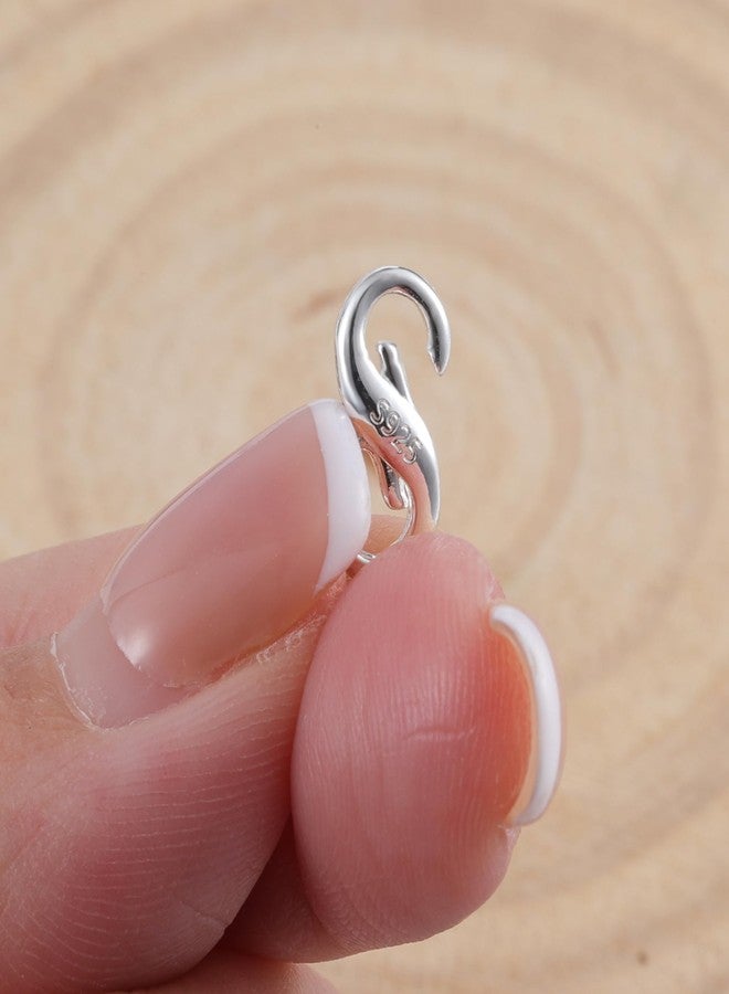 ALEXCRAFT Double Opening Lobster Clasps Closure, 2 Pcs Necklace Bracelet Extender Clasps and Closures S925 Sterling Silver Neckalce Connector Clasps for Bracelet Anklet DIY Jewelry Finding Supplies (Silver) - Image 5