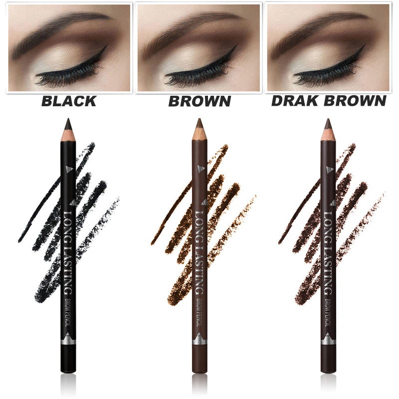 SUMEITANG 12 Pcs Black Eyebrow Pencil Eyeliner Set, Waterproof Eye Brow Pencil, Easy to Color, Long Lasting Eye Liner Gel Pen, Women Professional Eye-Makeup Pencil - Image 5