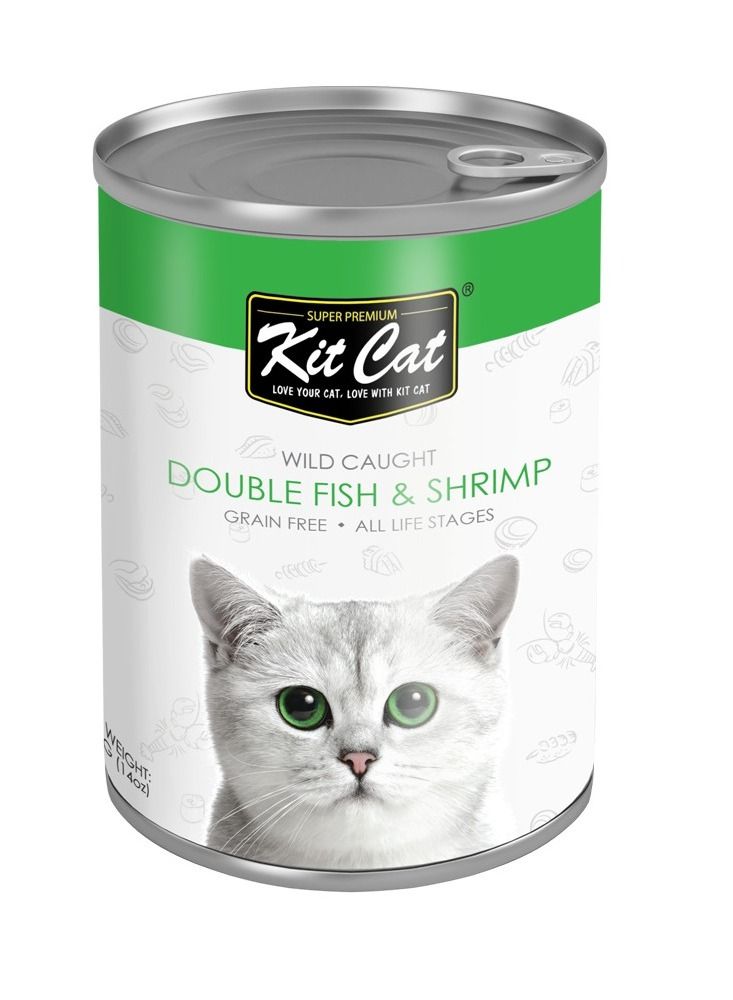Kit Cat Wild Caught Double Fish And Shrimp Cat Wet Food 400g - Image 1