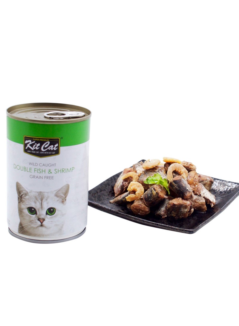 Kit Cat Wild Caught Double Fish And Shrimp Cat Wet Food 400g - Image 2