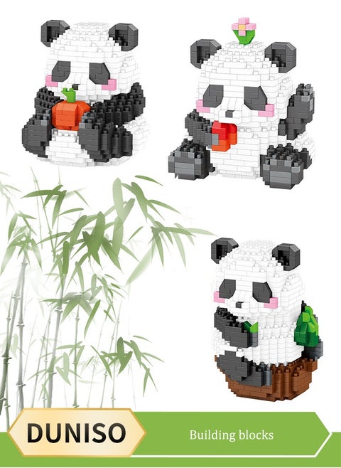 Panda Mini Building Blocks Sets，Mini Building Block Sets，Mini Panda Building Toy Bricks，Simple To Assemble，Suitable For Both Adults And Children