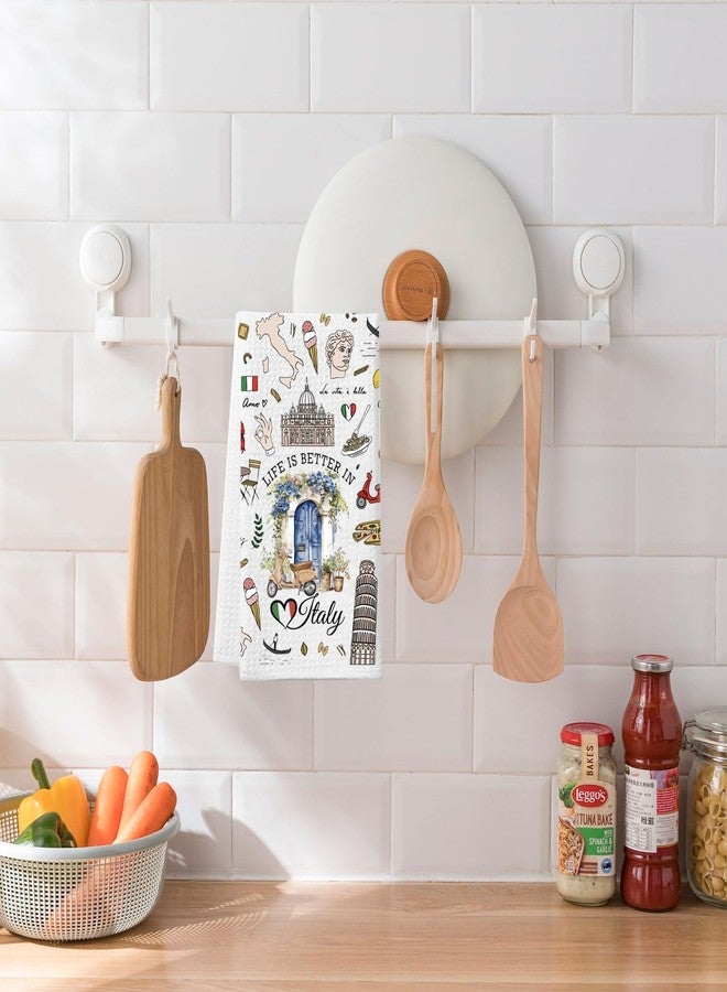 WCGXKO Italy Gift Life is Better in Italy Kitchen Towel Rome Italy Souvenirs Italian Flag Gift Italy Traveller Gift (Italy Towel) - Image 5