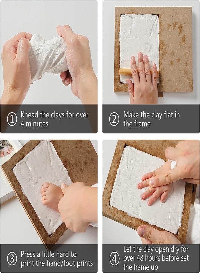 COLBEX® Hugs & Kisses Unique Baby Hand & Footprint Keepsake, Square Frame, White, 28 x 23 cm - Image 3