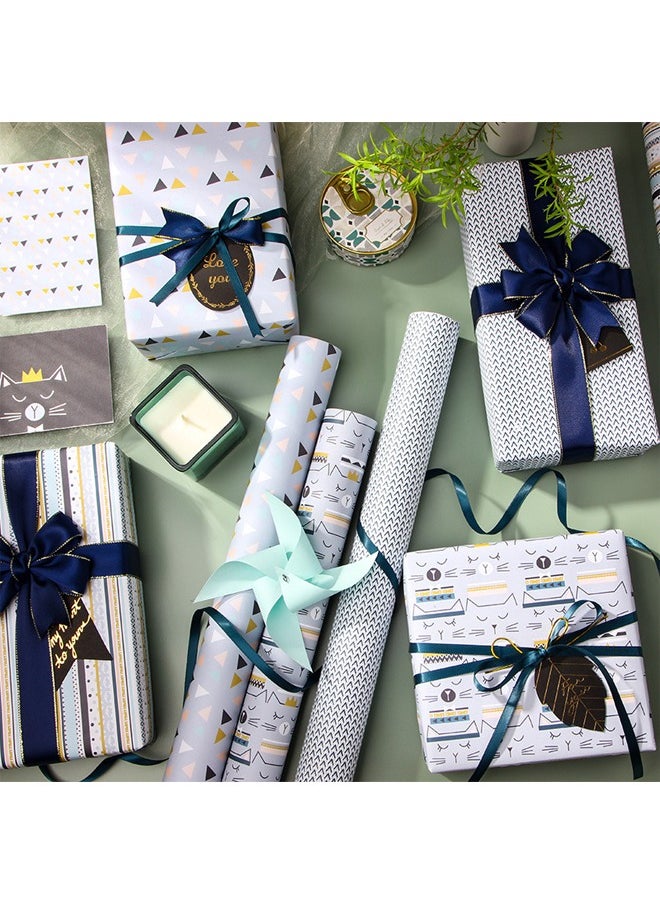 Zeemey 8 Sheets Gift Wrapping Paper With Accessories,Holiday Gift Wrapping Paper,Birthday Gift Box Gift Wrapping DIY, Gift Wrapping Paper for Birthday, Holiday, Wedding, Party,Kids Gift Wrapping (70cmX50cm)  - Image 2