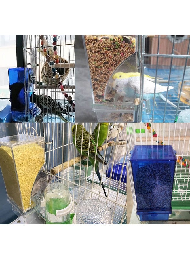 Hamiledyi Parrot Automatic Feeder No Mess Bird Feeder Food Container Feeding Station Foraging Cage Accessories Acrylic Suitable For Parrot Cockatoo Canary Love Bird (Transparent) - Image 3