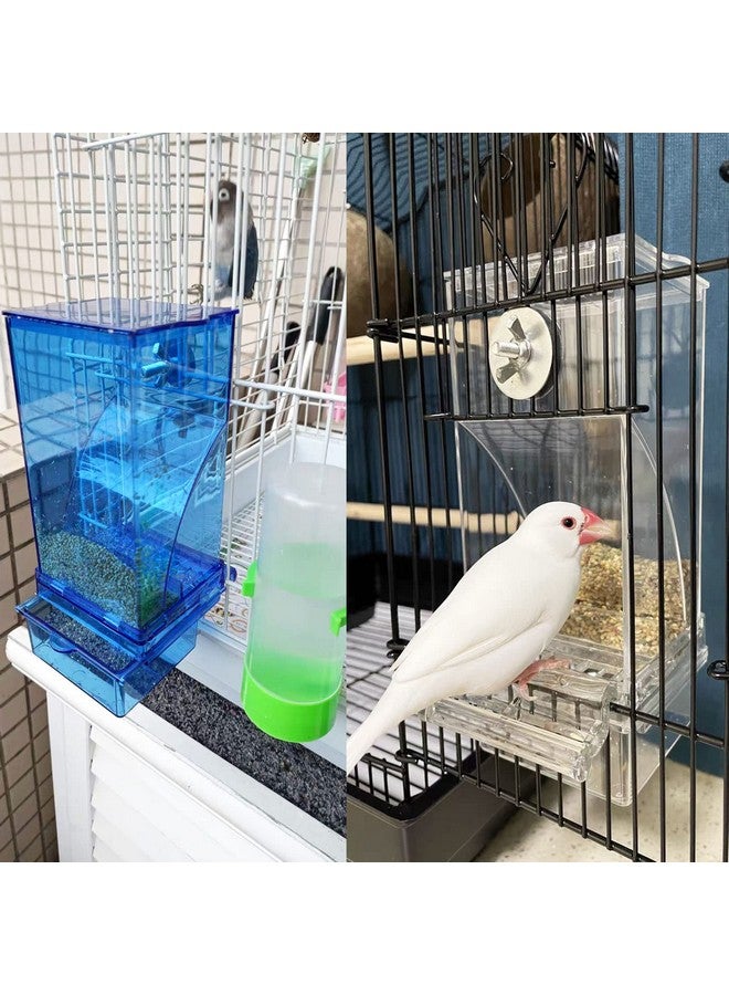 Hamiledyi Parrot Automatic Feeder No Mess Bird Feeder Food Container Feeding Station Foraging Cage Accessories Acrylic Suitable For Parrot Cockatoo Canary Love Bird (Transparent) - Image 2