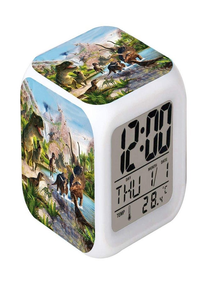 Cointone LED Alarm Clock Dinosaur Jurassic Design Creative Desk Table Clock Glowing Electronic Colorful Digital Clock for Unisex Adults Kids Toy Birthday Present - Image 1
