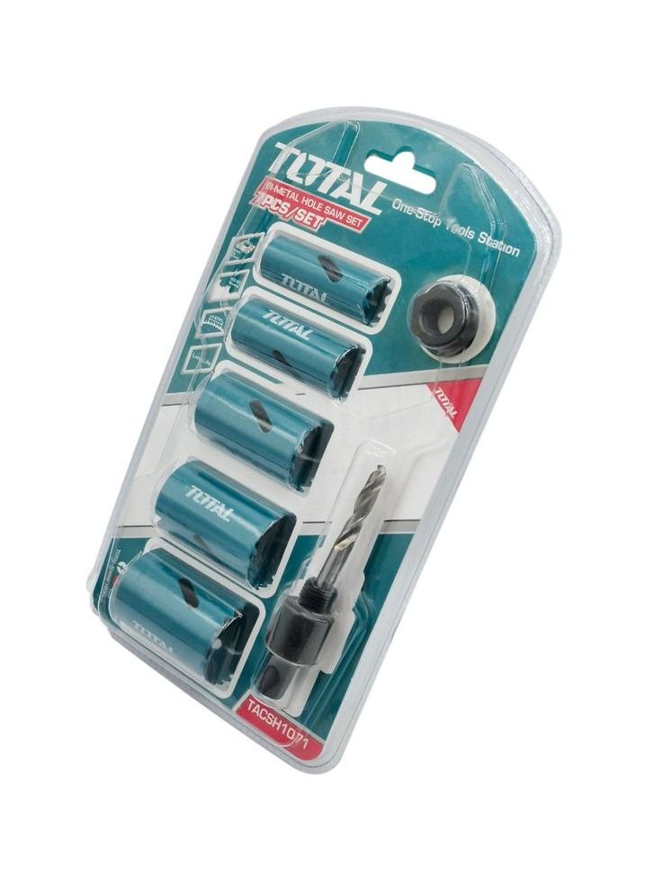 TOTAL مجموع TACSH1071- 7 قطعة مجموعة منشار ثقب ثنائية المعدن مجموعة منشار ثقب 19 مللي متر/22 مللي متر/29 مللي متر/32 مللي متر/35 مللي متر HSS M3 ثنائي المعدن طويل العمر  - Image 2