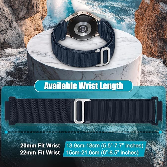 CERLINK 22mm Smart Watch Strap With Alpine Loop For Noise Colorfit Ultra/Oneplus 46mm/Samsung Galaxy Watch 3 45mm/Realme S/S Pro/ & With All 22mm Watches (Grey) - Image 4