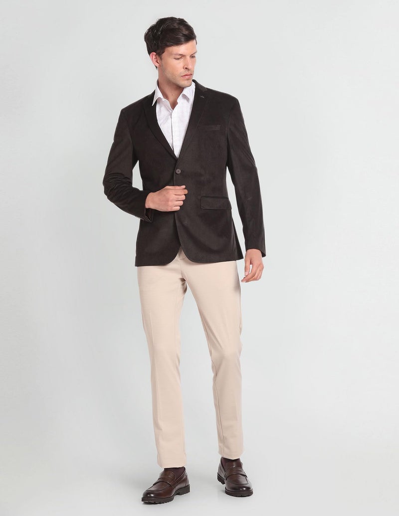 Arrow Corduroy Knit Blazer Dark Brown - Image 4