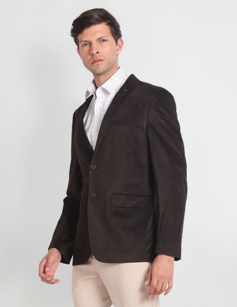 Arrow Corduroy Knit Blazer Dark Brown - Image 5