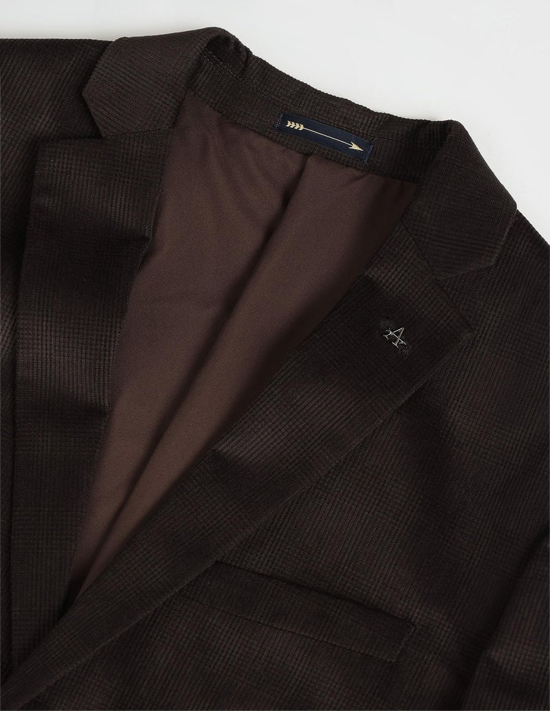 Arrow Corduroy Knit Blazer Dark Brown - Image 3