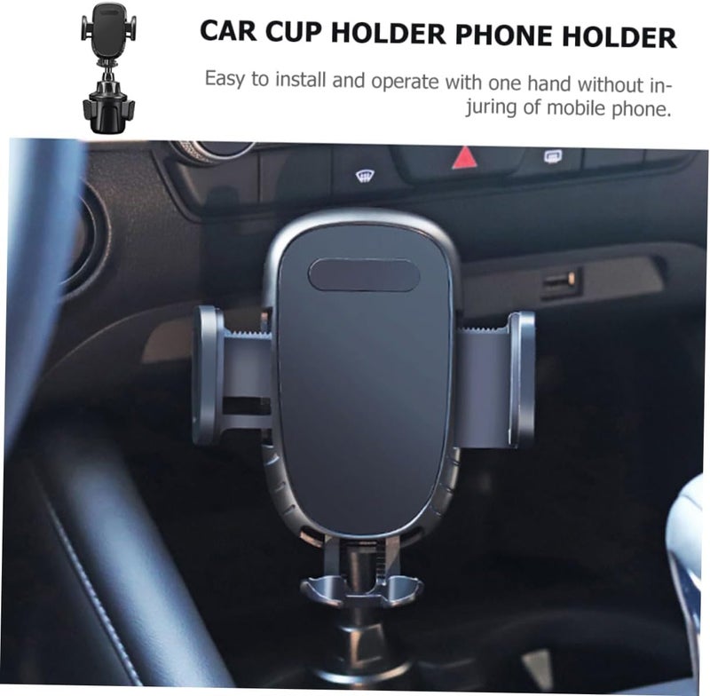 Car Cup Holder Phone Mount Sturdy Cell Phone Holder for Cars Compatible Smartphones Easy to Install Material Black - Image 1