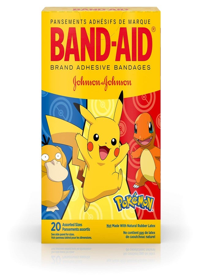 Band-aid Brand Kids Adhesive Bandages for Minor Cuts & Scrapes, Pokemon, Assorted Sizes, 20 Count (Pack of 24
