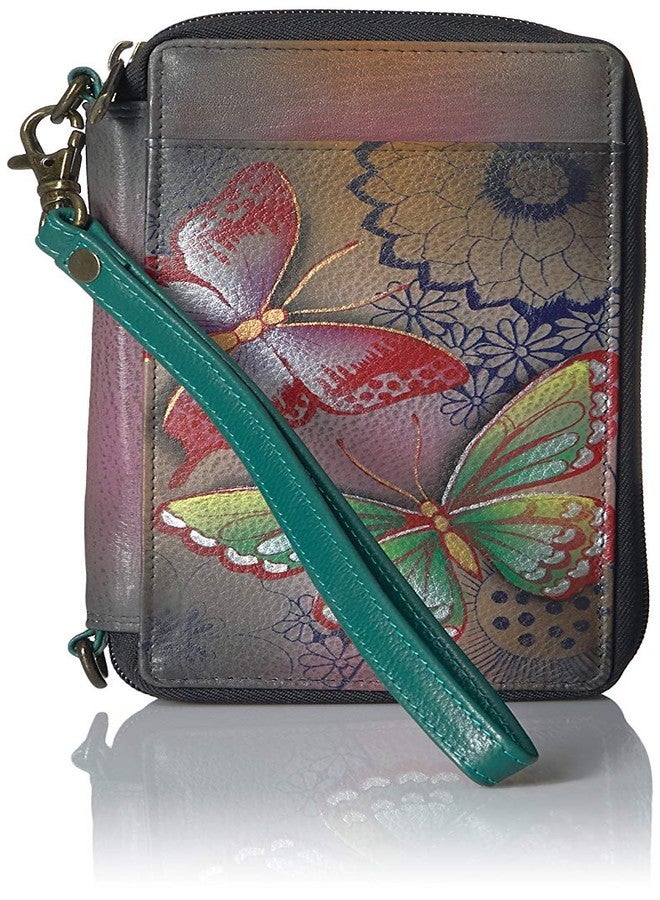 Anna by Anuschka Women's Hand-Painted Genuine Leather Smartphone Case & Wallet - Butterfly Paradise - Image 1