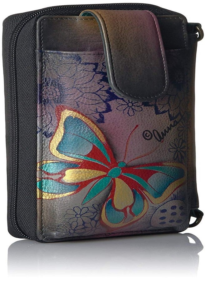 Anna by Anuschka Women's Hand-Painted Genuine Leather Smartphone Case & Wallet - Butterfly Paradise - Image 2