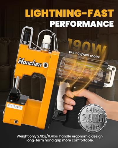 Hanchen Bag Sewing Machine High Speed Bag Sealing Machine Bag Closer Bag Closing Machine Bag Stitching Machine Industrial Sewing Machine Bag Stitcher for Sack Woven Kraft Paper Bag Sealing CE - Image 3