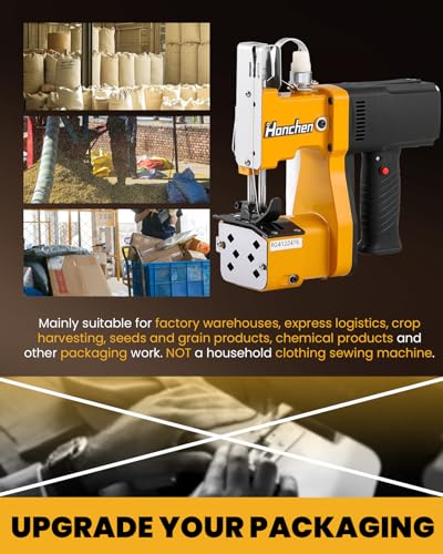 Hanchen Bag Sewing Machine High Speed Bag Sealing Machine Bag Closer Bag Closing Machine Bag Stitching Machine Industrial Sewing Machine Bag Stitcher for Sack Woven Kraft Paper Bag Sealing CE - Image 5